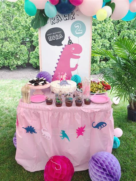 dinosaur birthday decorations girl|dinosaur theme party for girls.